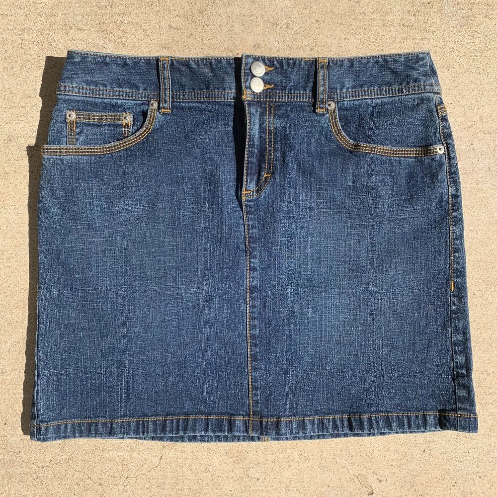 Ann Taylor Loft Blue Jean Mini Pocket Stretch